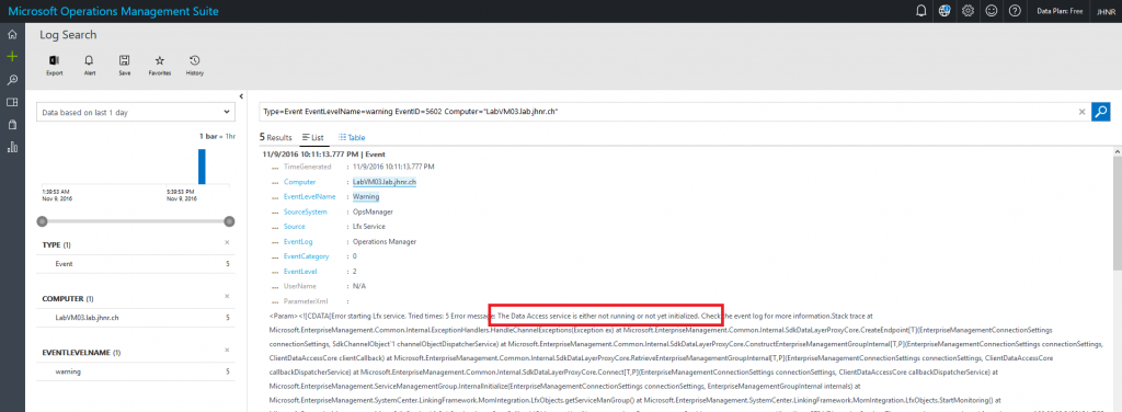 Monitoring Agent Log Search