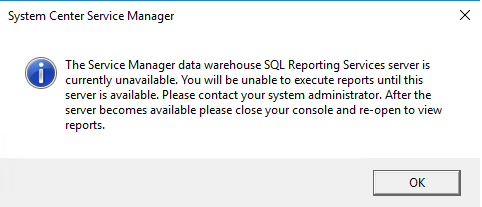 Report Server unavailable error