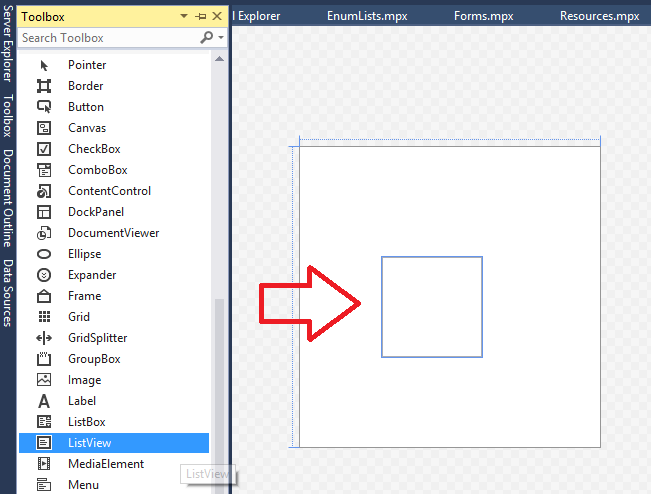 Add ListView to Visual Studio form