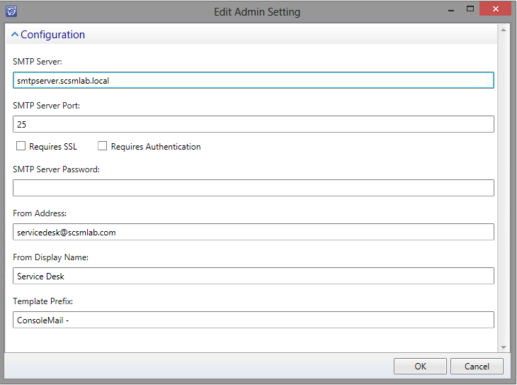 ConsoleMail Admin Form