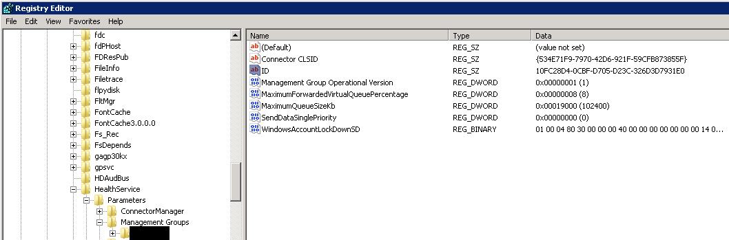 Management Group Registry Key